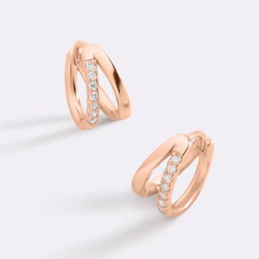 Boutique Double Hoop Huggie Earrings